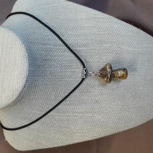 Wooden mushroom necklace